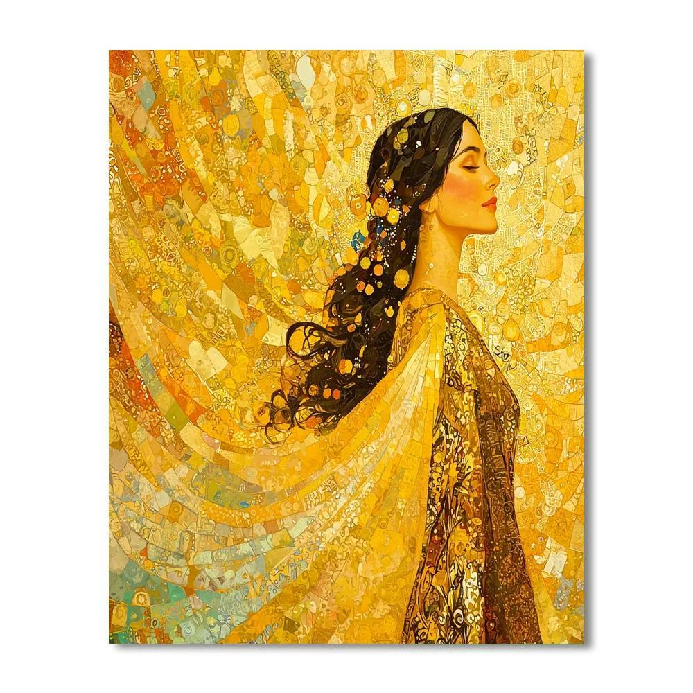 Gustav Klimt Inspired Whispers Of The Golden Dawn  Paint By Numbers Kits