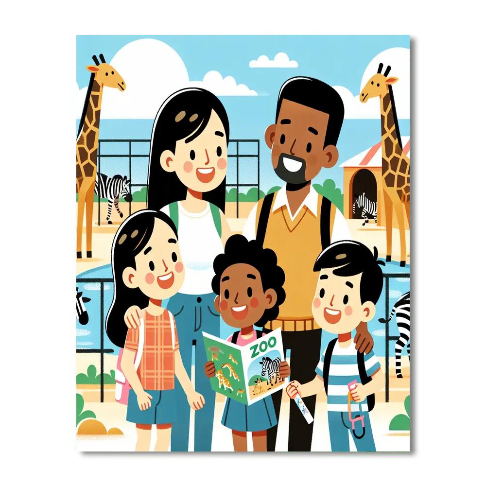 Joyful Zoo Visit Painting Number Kit