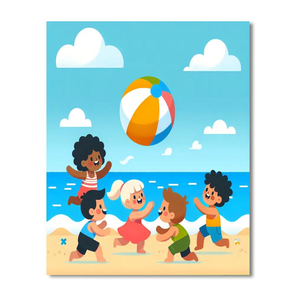 Bouncy Beach Ball Fun Paint By Numbers Art