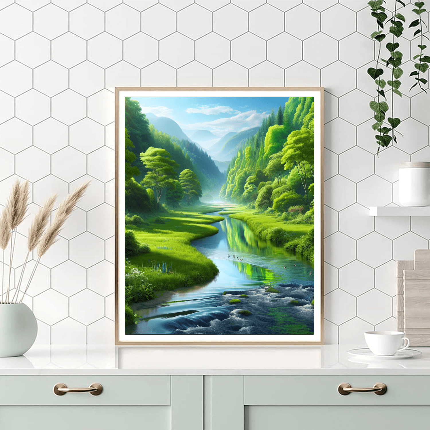 Quiet River Bend DIY Paint By Numbers