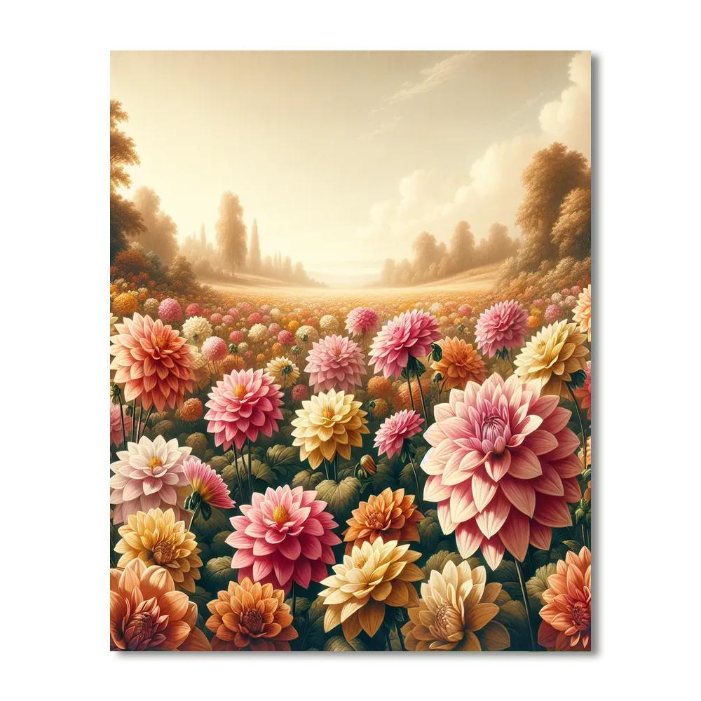 Dreamy Dahlia Bloom Paint By Numbers Art