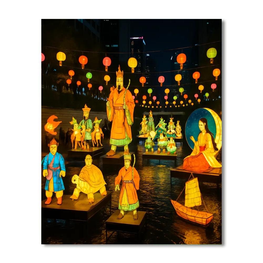 Seoul Lantern Festival - Seoul, South Korea Painting Number Kit