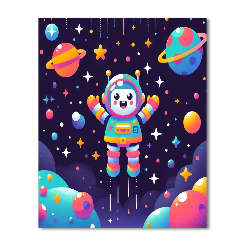 Robot Space Mission Painting Number Kit