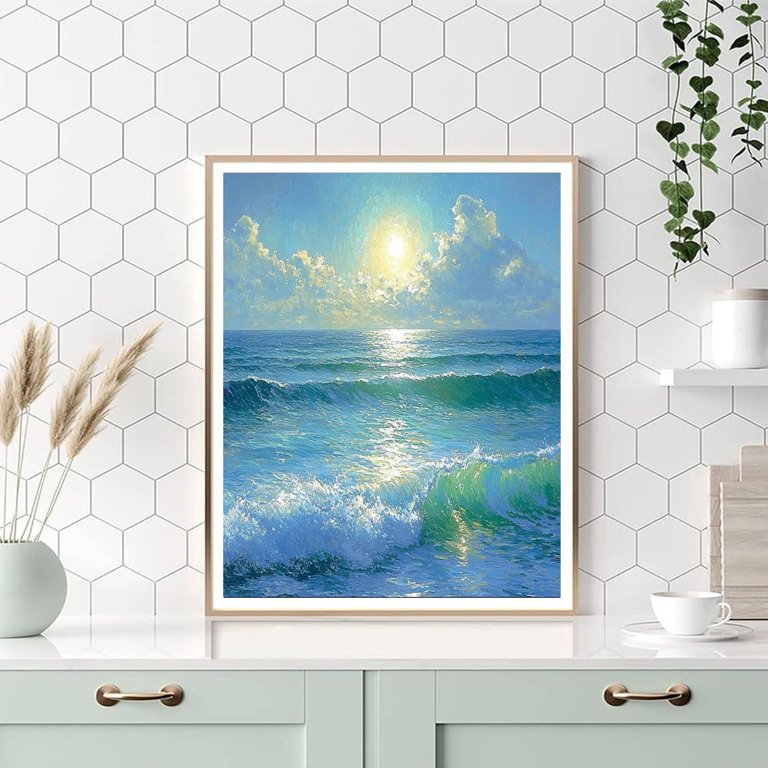 Claude Monet Inspired Luminous Ocean  Paint By Numbers