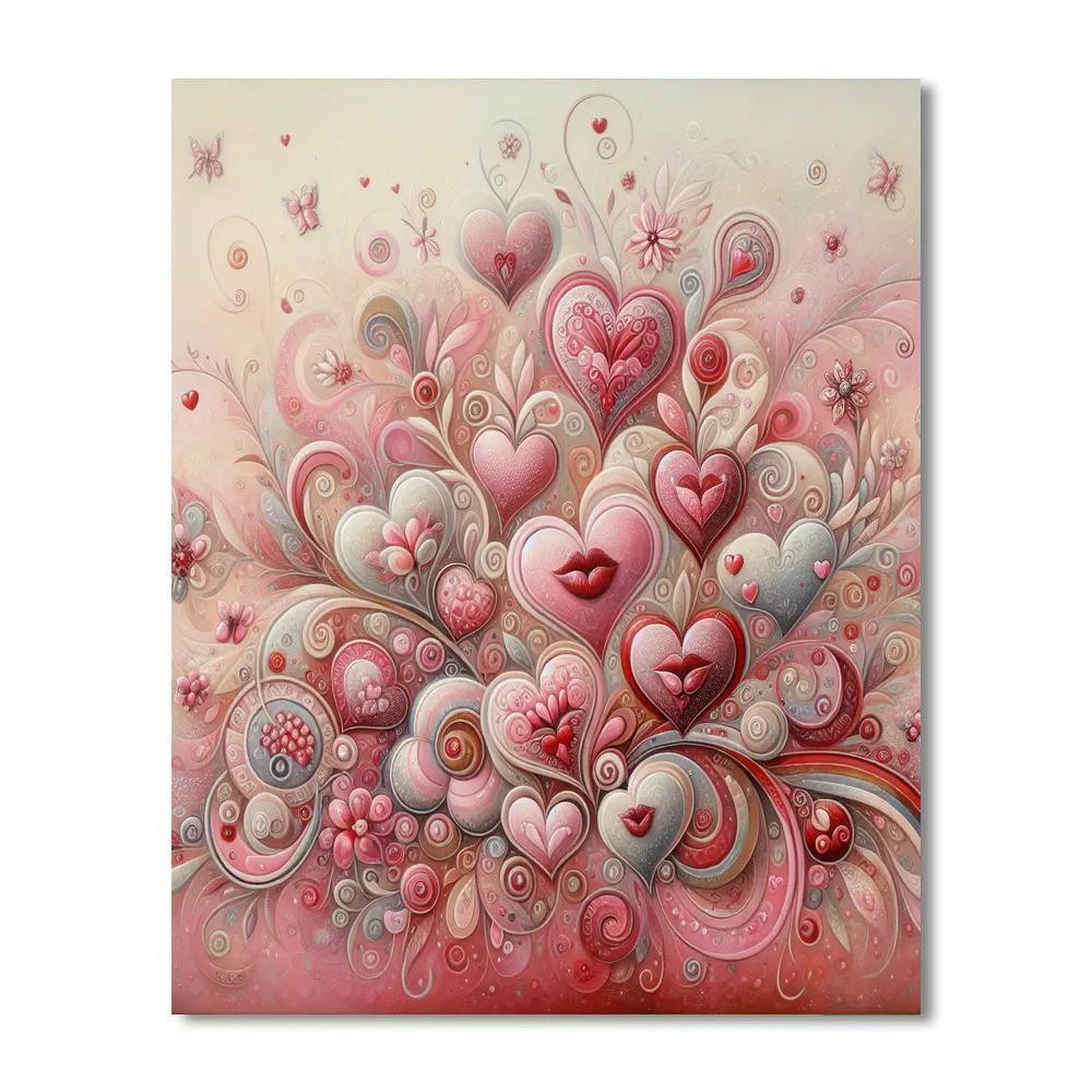 Heartfelt Hugs And Kisses Paint By Color
