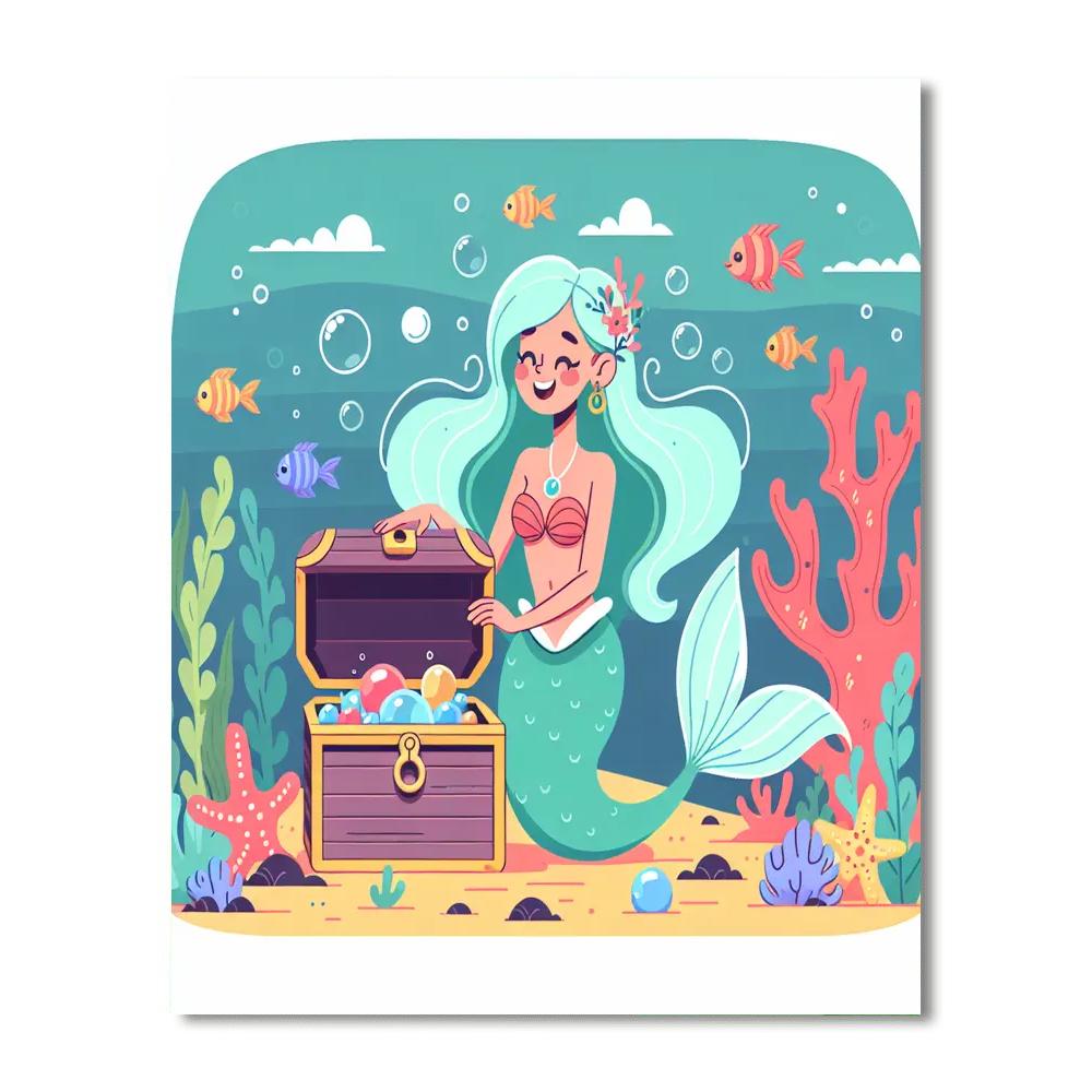 Sparkling Mermaid's Treasure Paint By Color