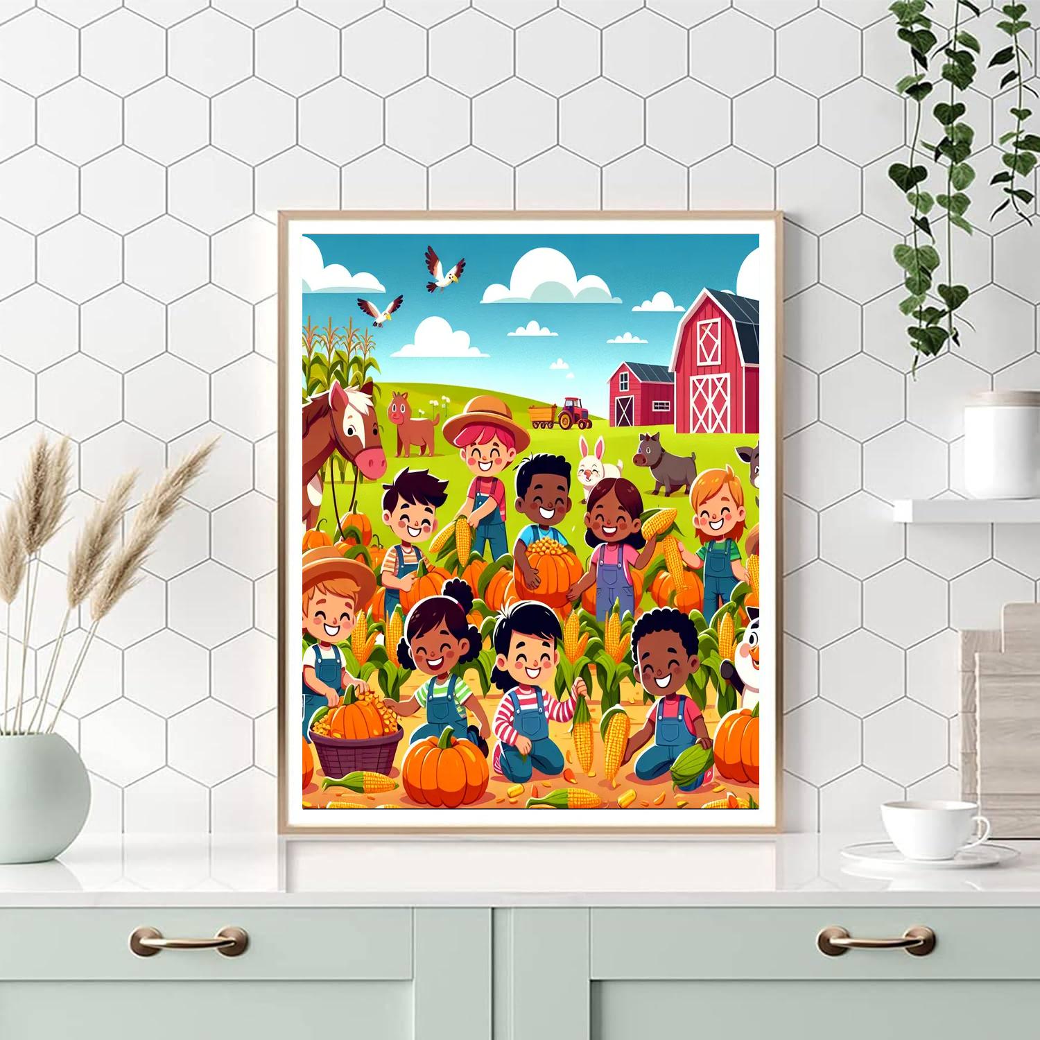 Happy Harvest Farm Paint By Numbers Art