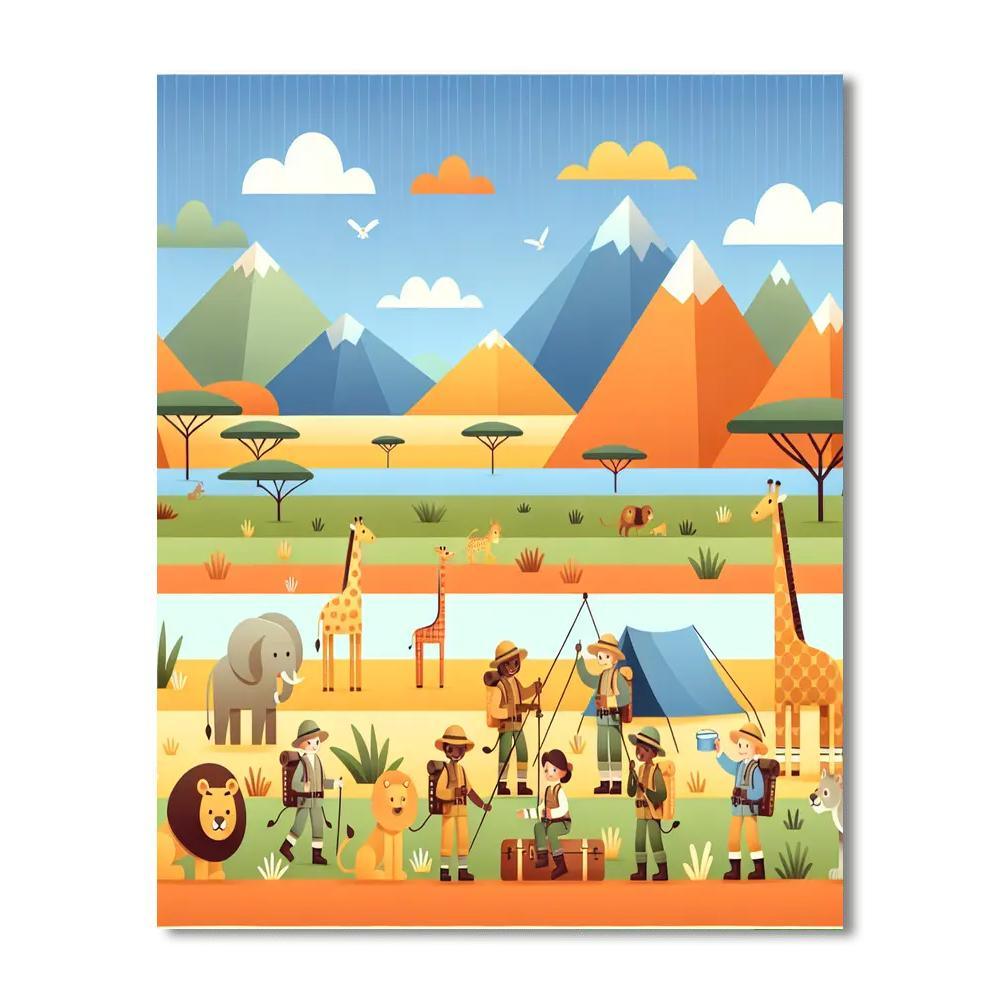 Adventurous Safari Camp Paint By Numbers Art