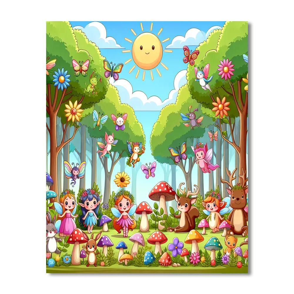 Friendly Fantasy Forest Number Painting
