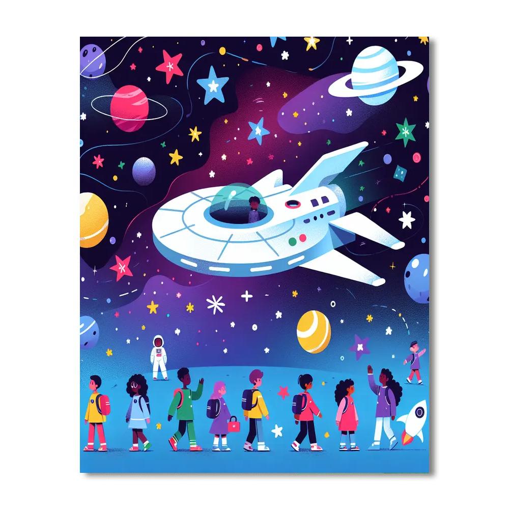 Starship Journey Number Painting