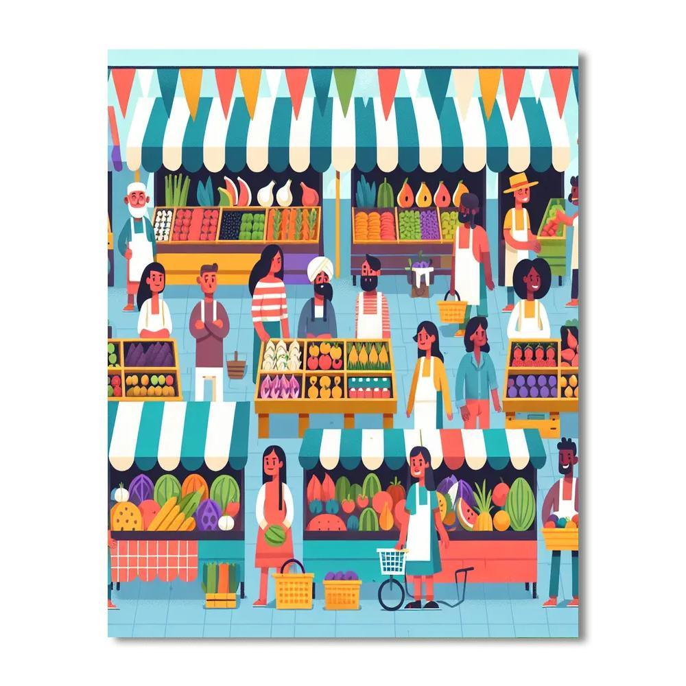 Merry Market Day Paint By Numbers Kits