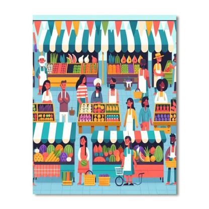 Merry Market Day Paint By Numbers Kits