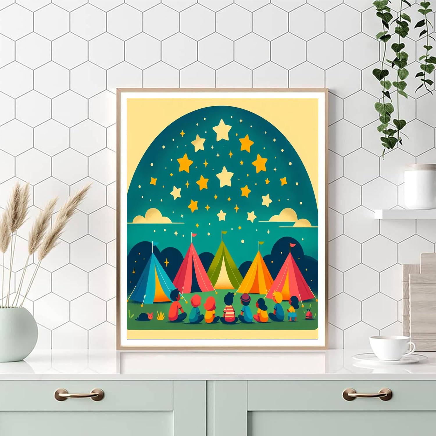 Starry Sleepover Paint By Numbers Art