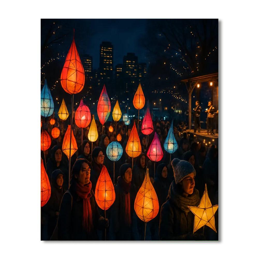 Winter Solstice Lantern Festival - Canada DIY Paint By Numbers