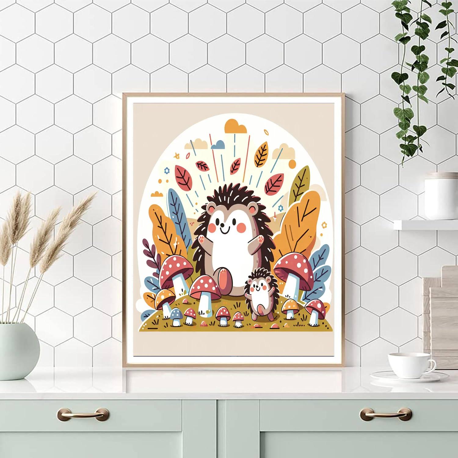 Happy Hedgehog Habitat Numbered Painting Kits