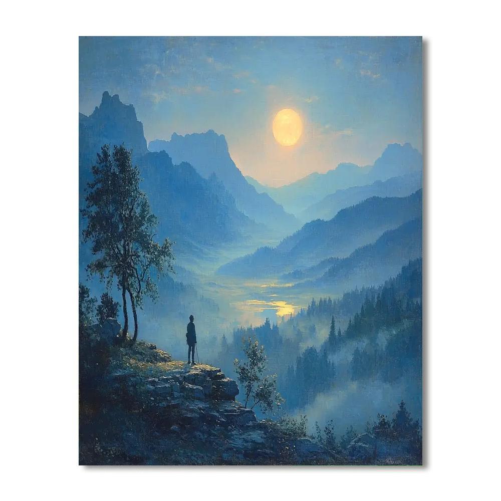 Caspar David Friedrich Inspired Nocturnal Harmony  Paint By Numbers Kits