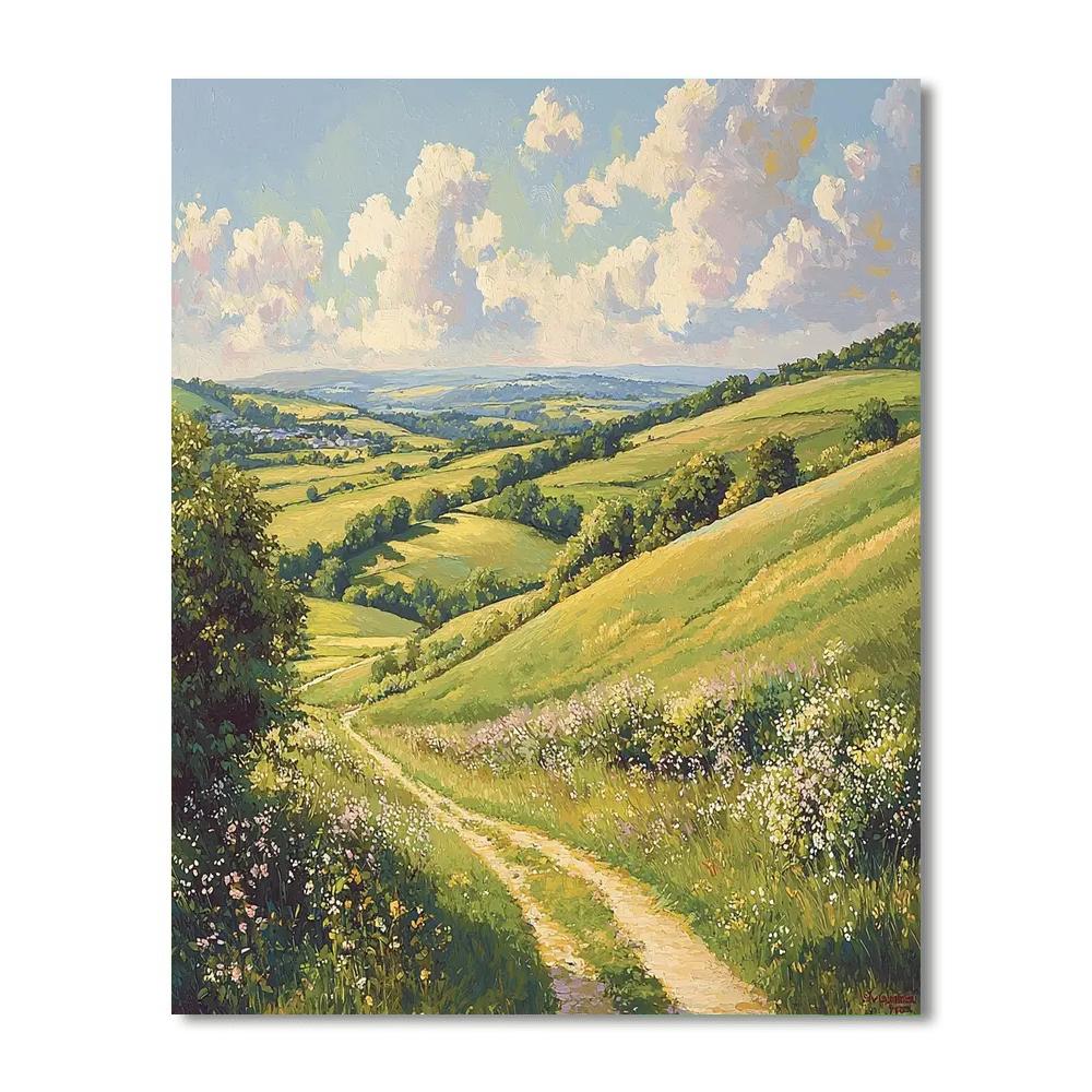 John Constable Inspired Pastoral Peace  Number Painting