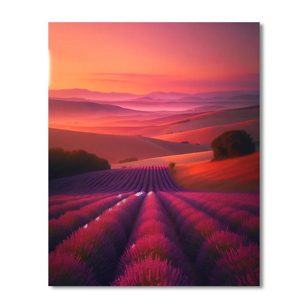 Lavender Breeze At Sunset Painting By Numbers Kit