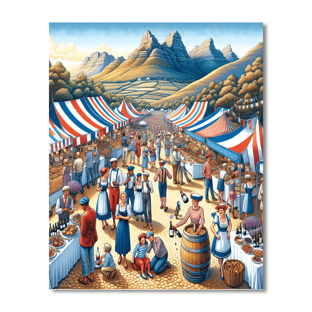 Franschhoek Bastille Festival - South Africa Paint By Numbers Art