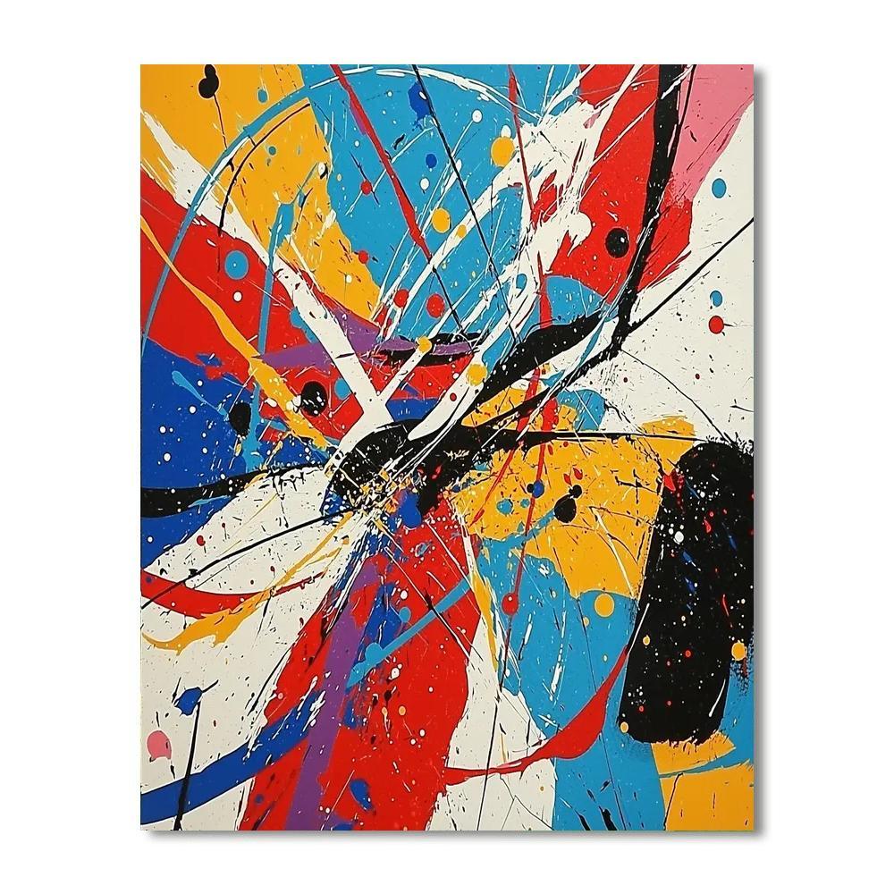 Pollock Inspired Vibrant Abstract Journey  Painting By Numbers Kit