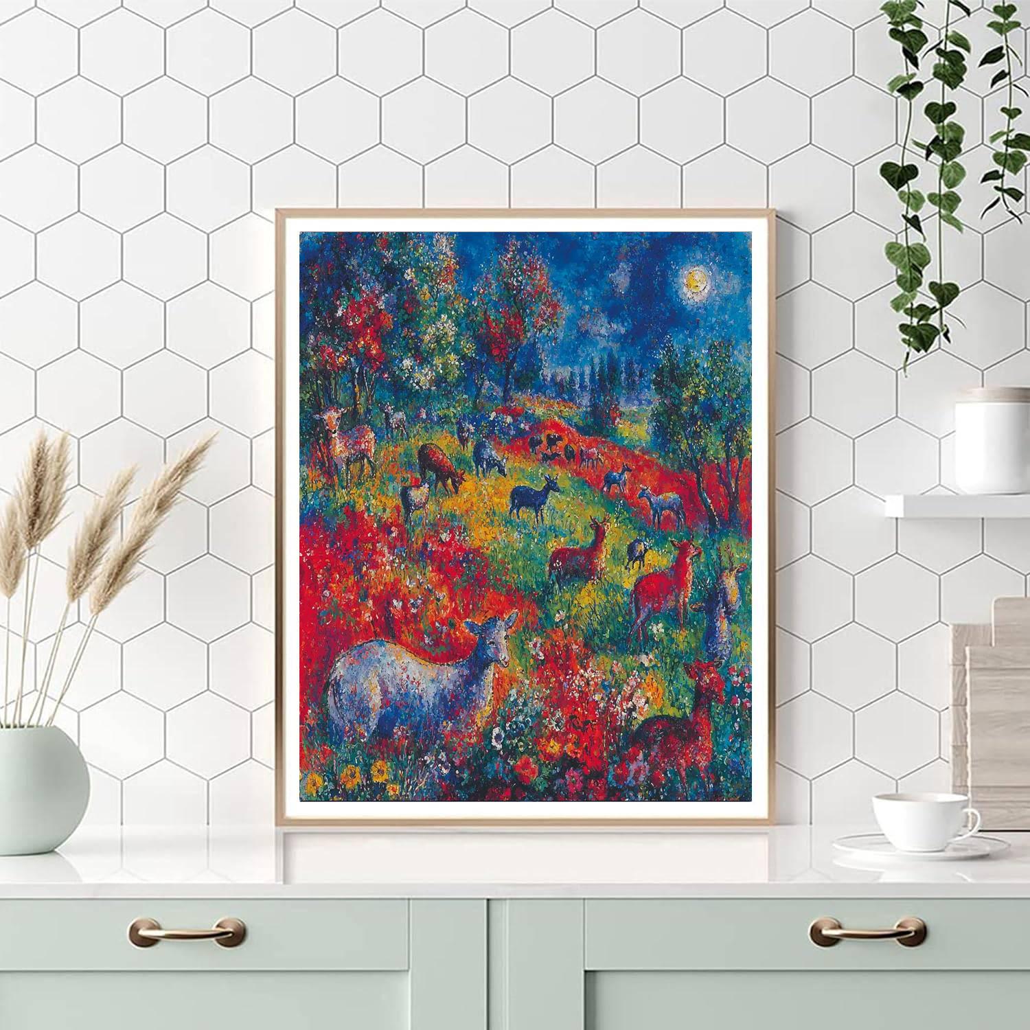 Marc Chagall Inspired Mystic Animals In Harmony  Paint By Numbers