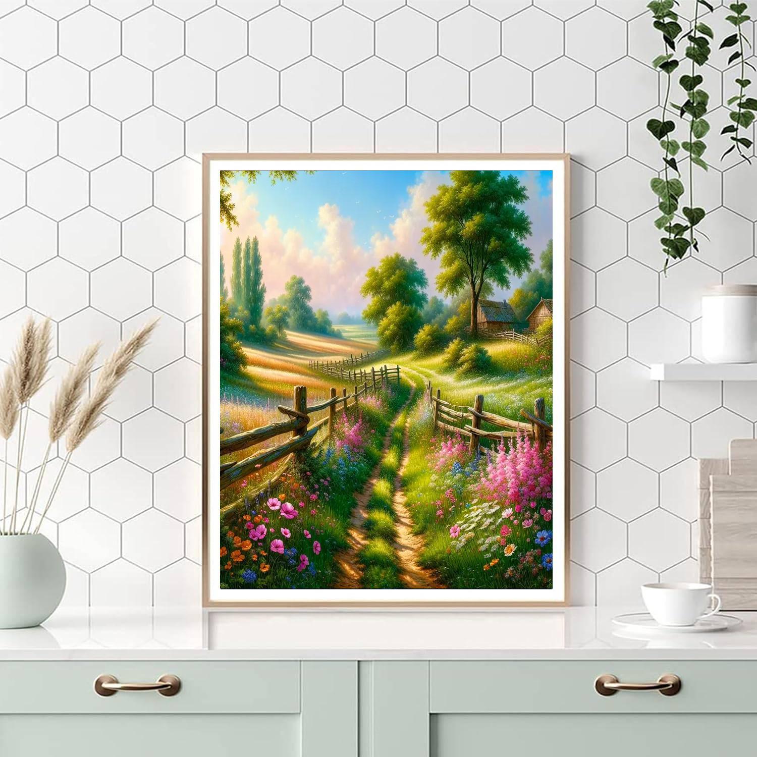 Romantic Countryside Path Numbered Painting Kits
