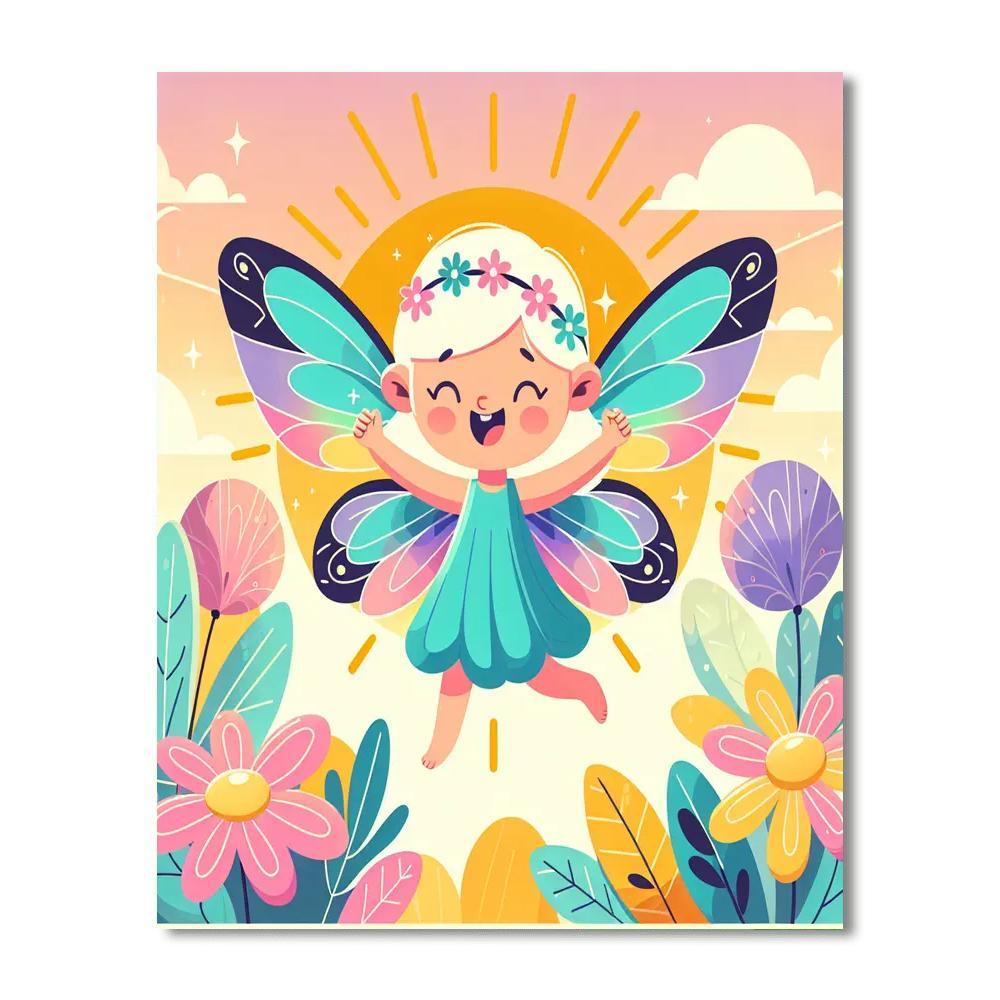 Cheerful Garden Fairy Paint By Number