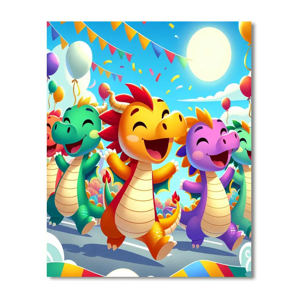 Dancing Dragon Parade Painting Number Kit