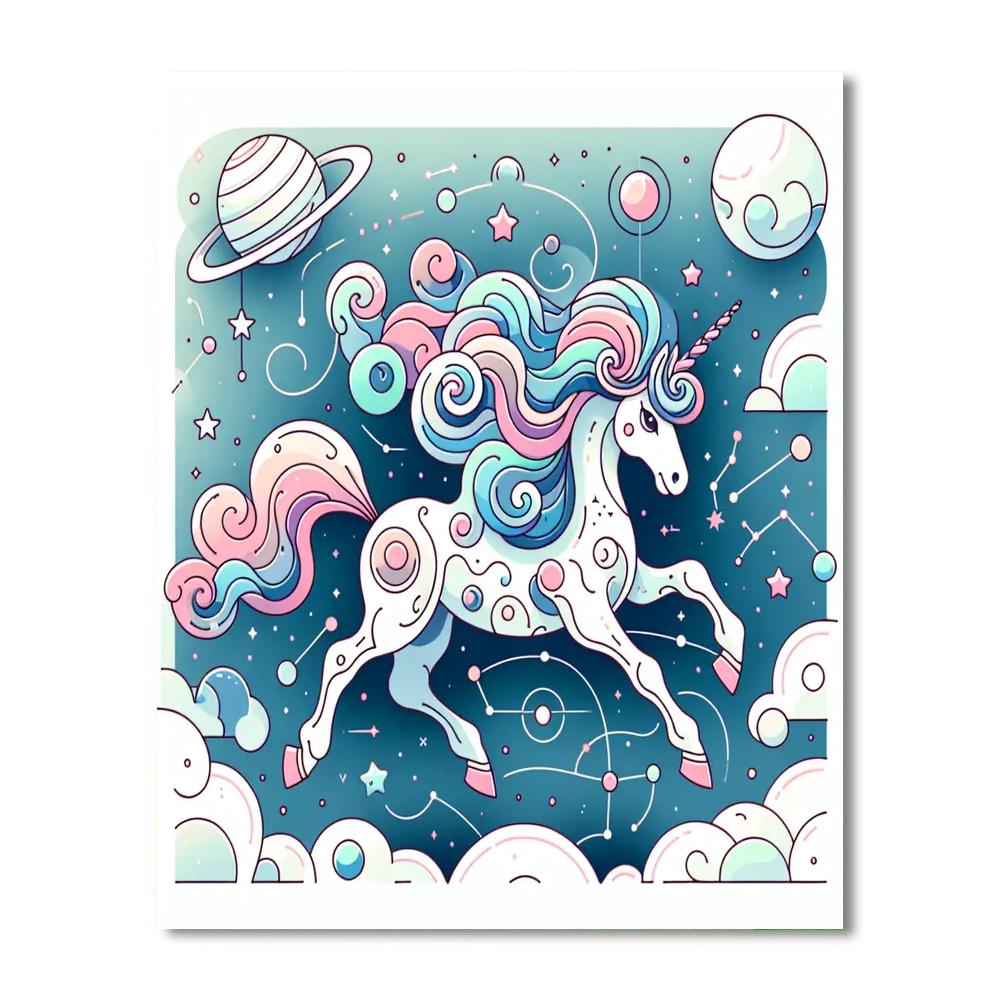 Galaxy Explorer Unicorn Paint By Numbers Art