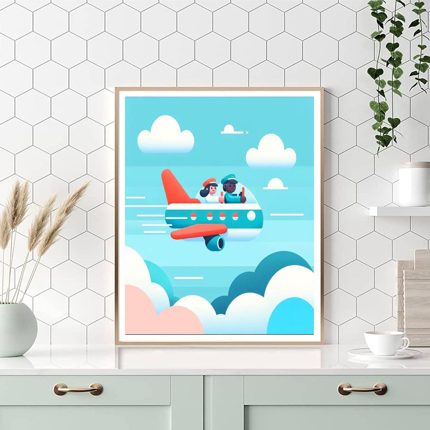 Adventurous Airplane Voyage Paint By Numbers Art