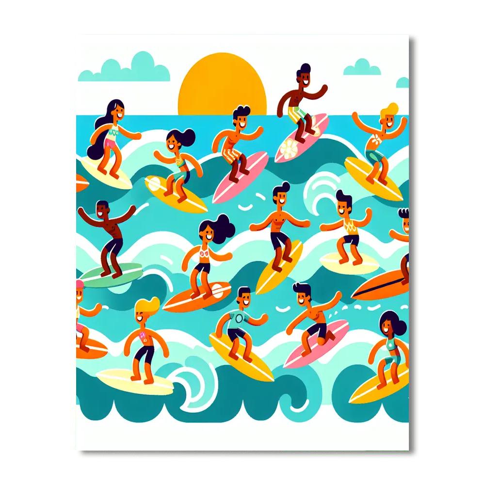 Ocean Wave Warriors Paint By Numbers