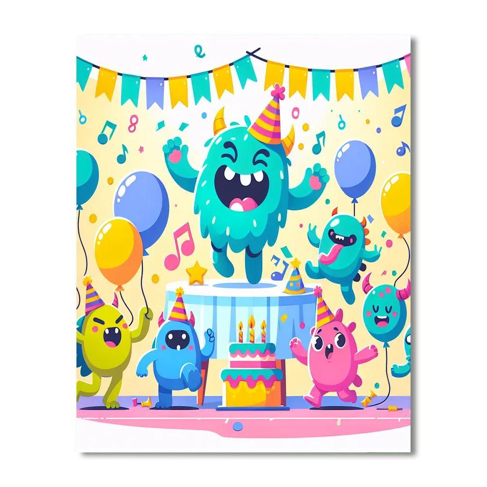 Playful Monster Dance Party Paint By Color