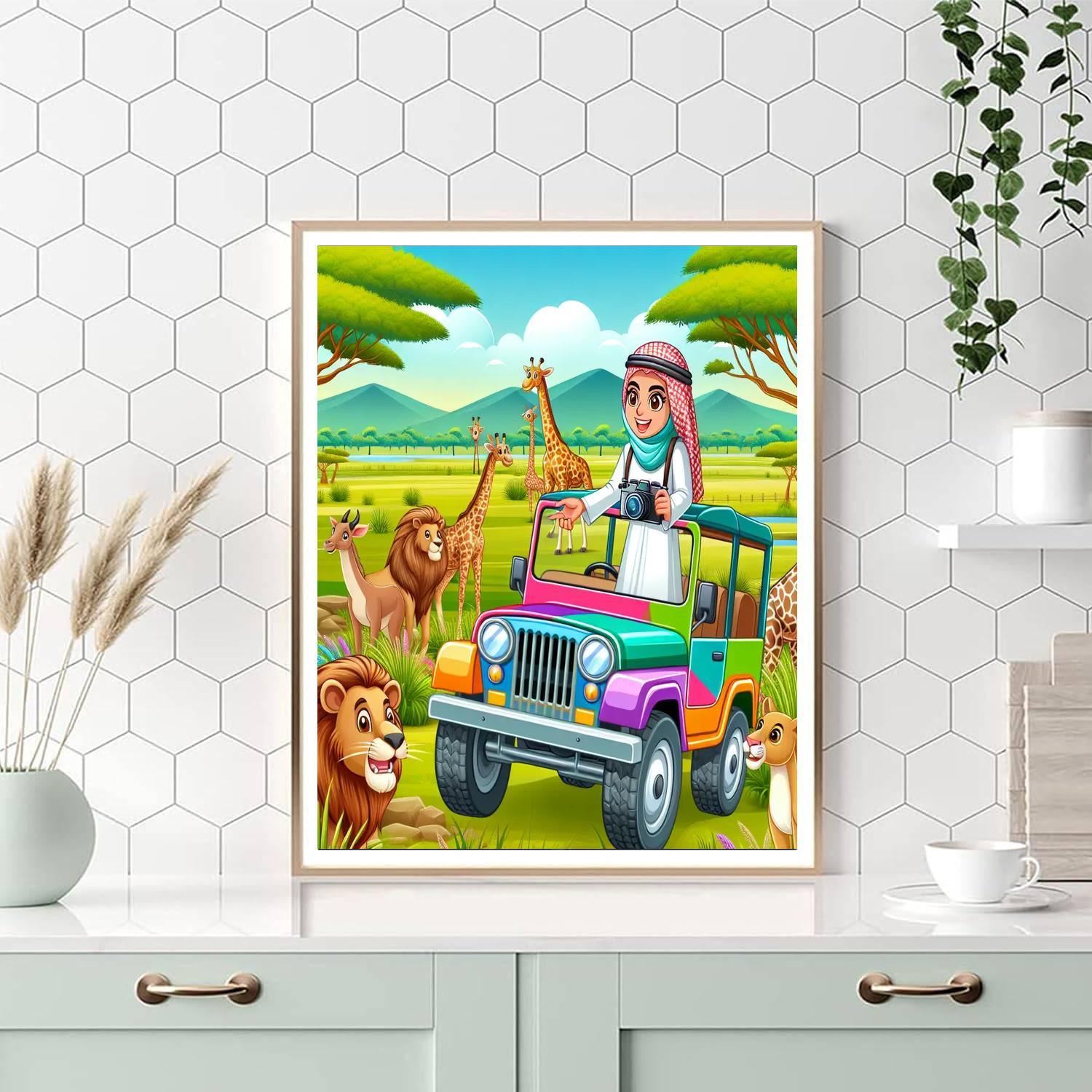 Safari Explorer's Big Adventure Painting Number Kit