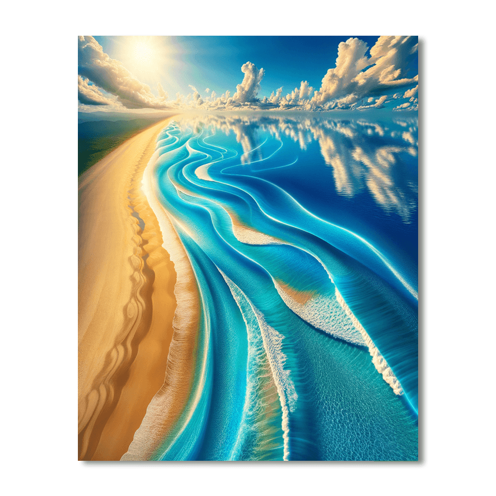 Sunny Beach Day Reverie Number Painting