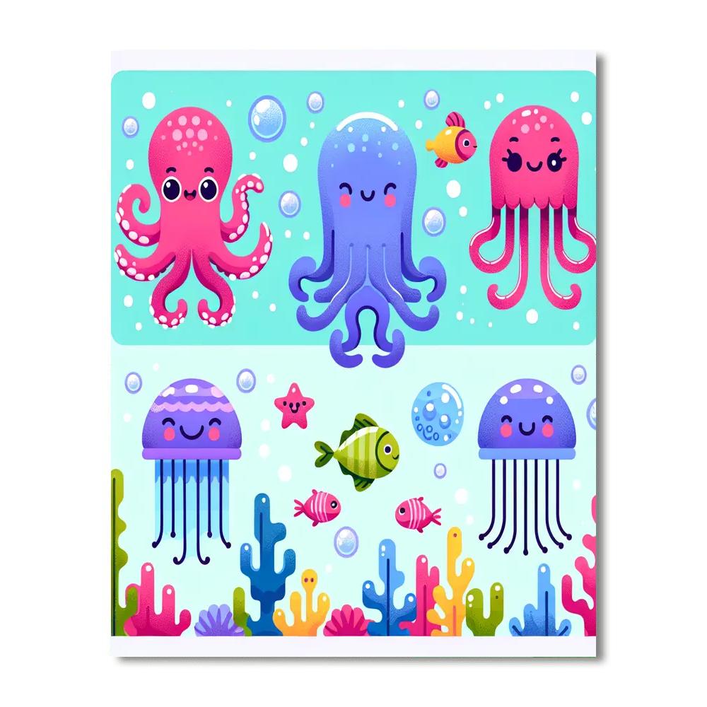 Quirky Ocean Critters Painting By Numbers Kit