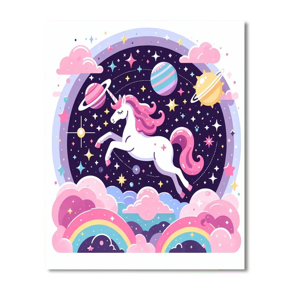 Cosmic Unicorn Journey Paint By Numbers Art
