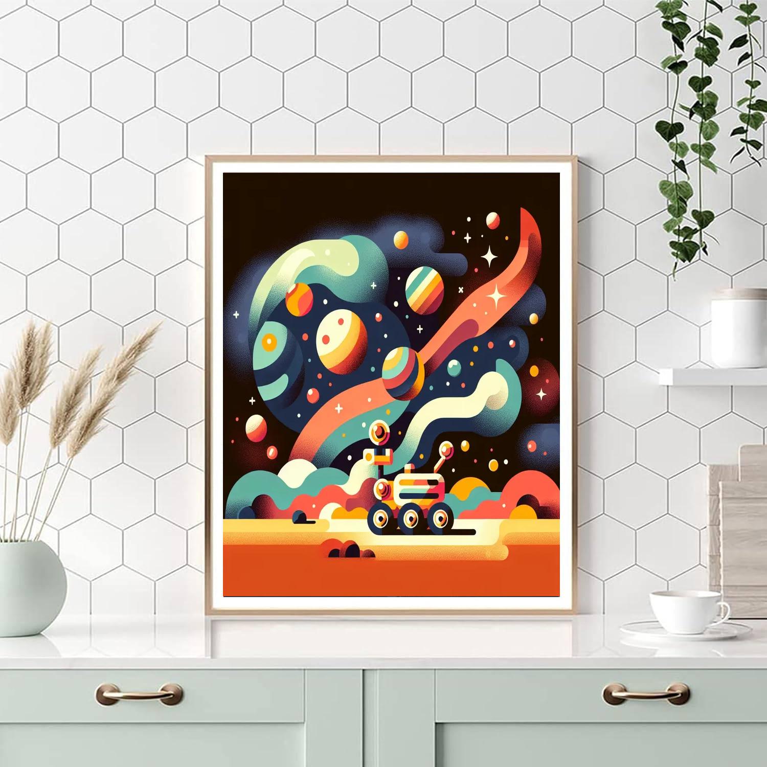 Adventurous Space Rover Number Painting