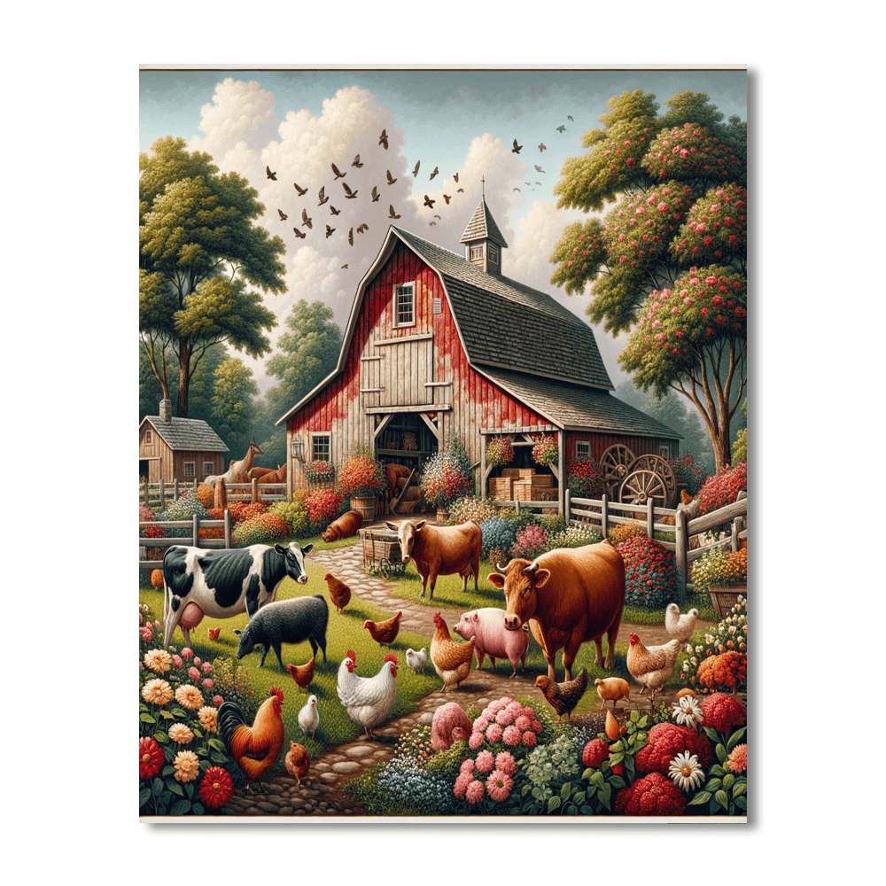 Lively Farmyard Paint By Numbers