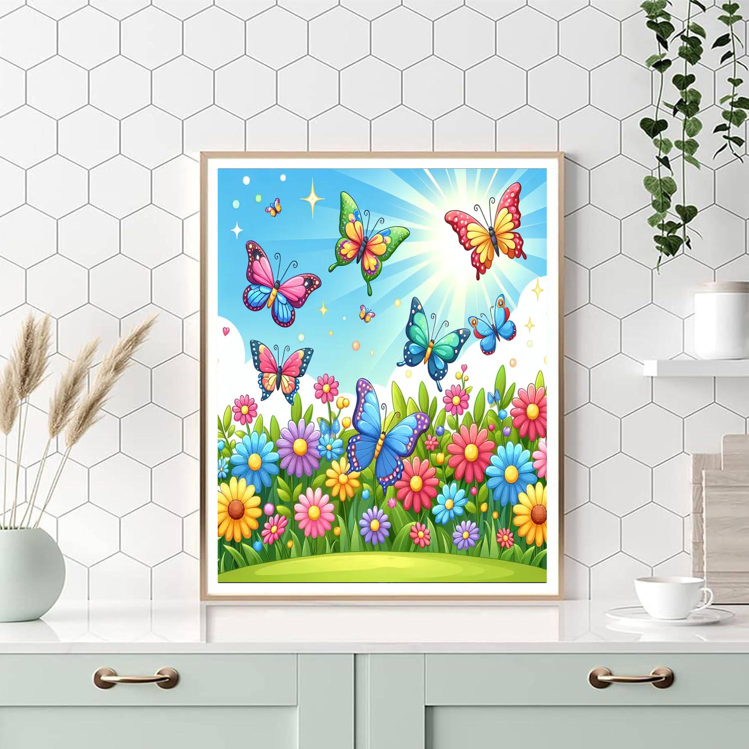 Busy Butterfly Garden Paint By Numbers Art