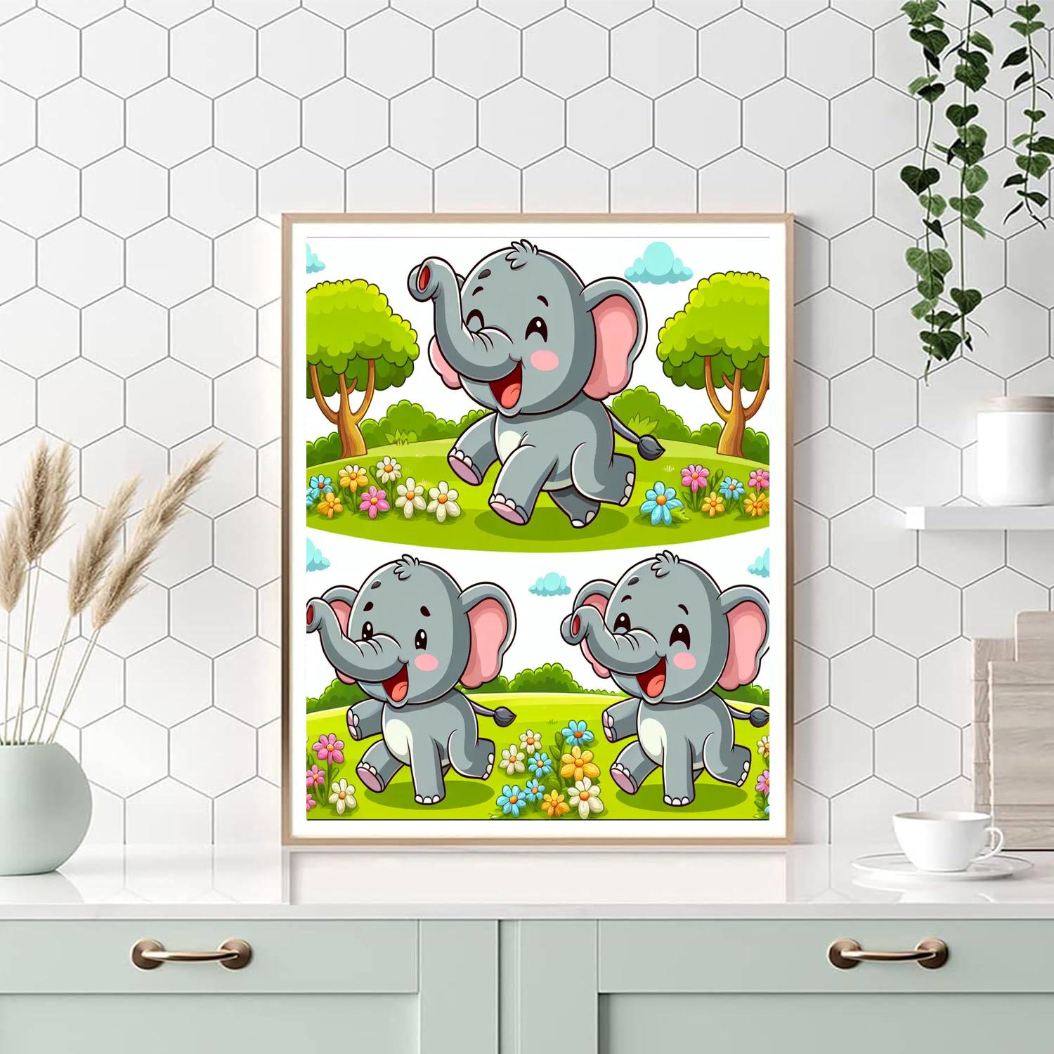 Exciting Elephants DIY Paint By Numbers