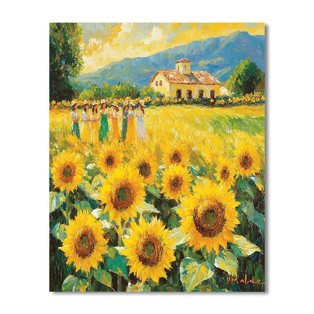 Sunflower Fields With Mom Paint By Color