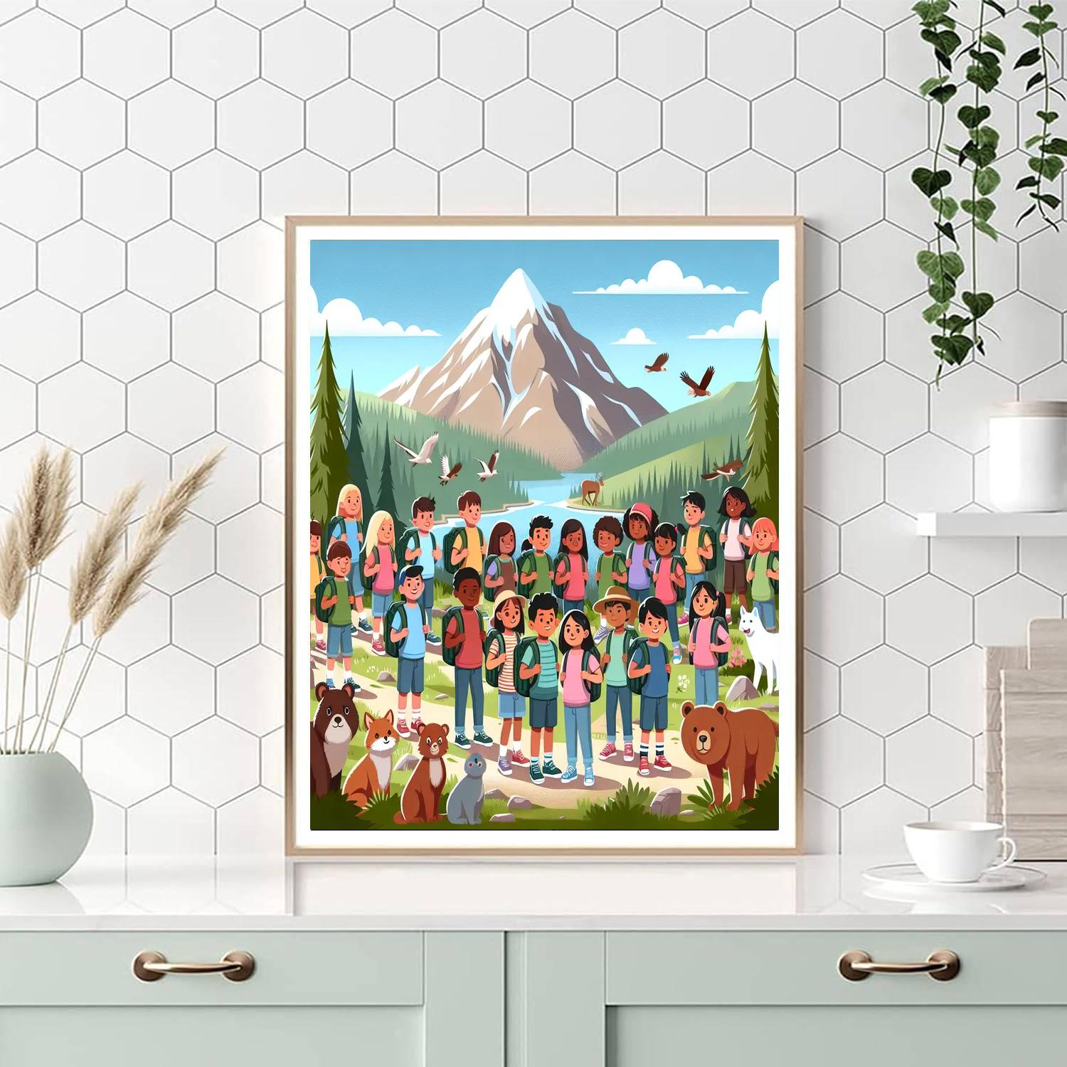 Mountain Hiking Expedition Numbered Painting Kits