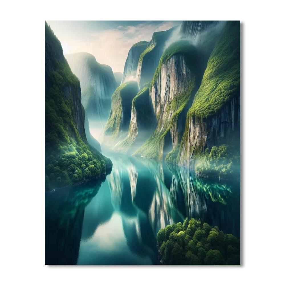Mystic Nordic Fjord Number Painting