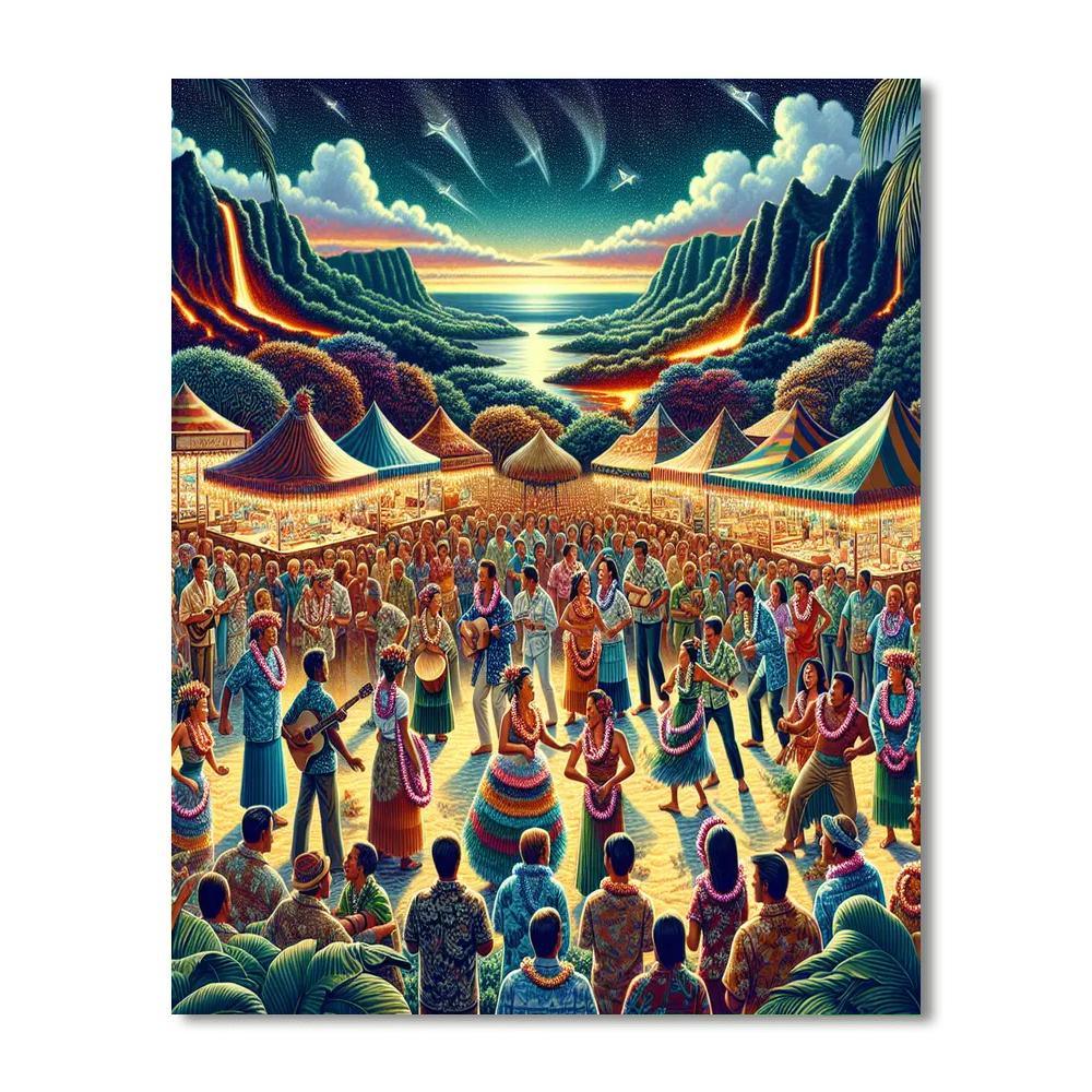 Pahoa Lava Lights Festival - United States Paint By Color