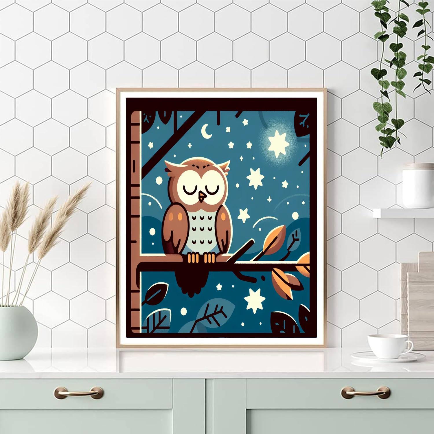 Stargazing Owl Paint By Number