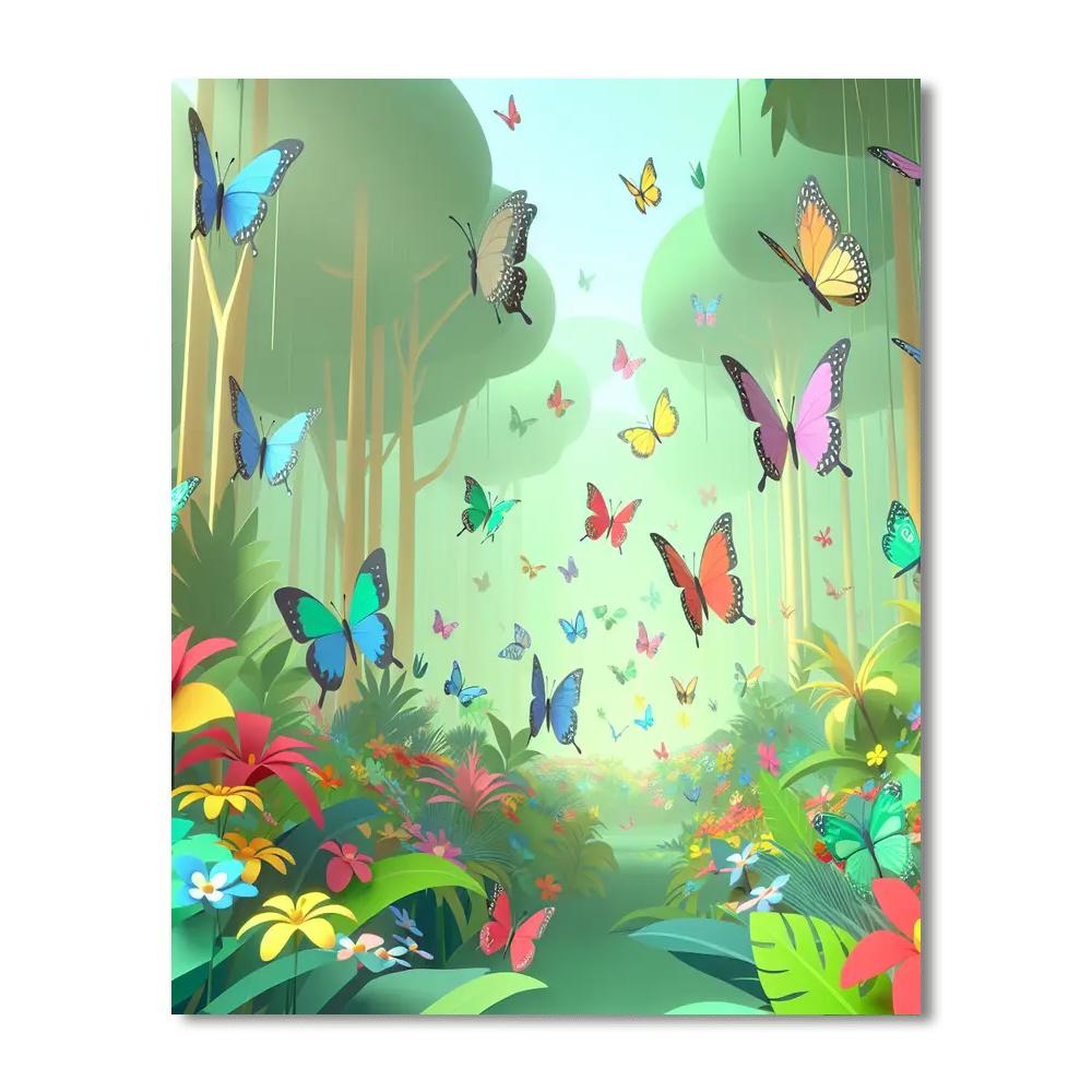 Rainforest Butterfly Ballet Numbered Painting Kits