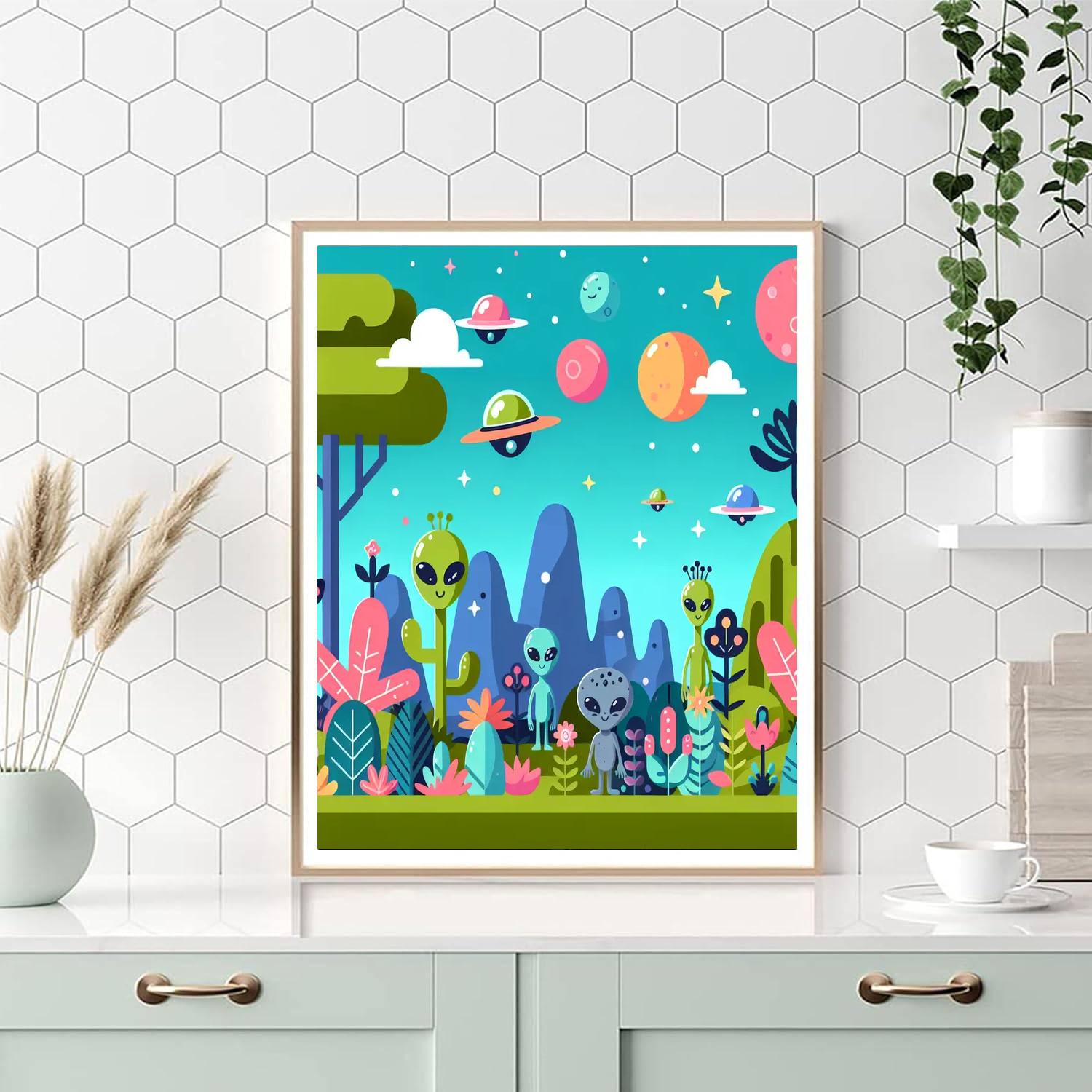 Alien Oasis DIY Paint By Numbers