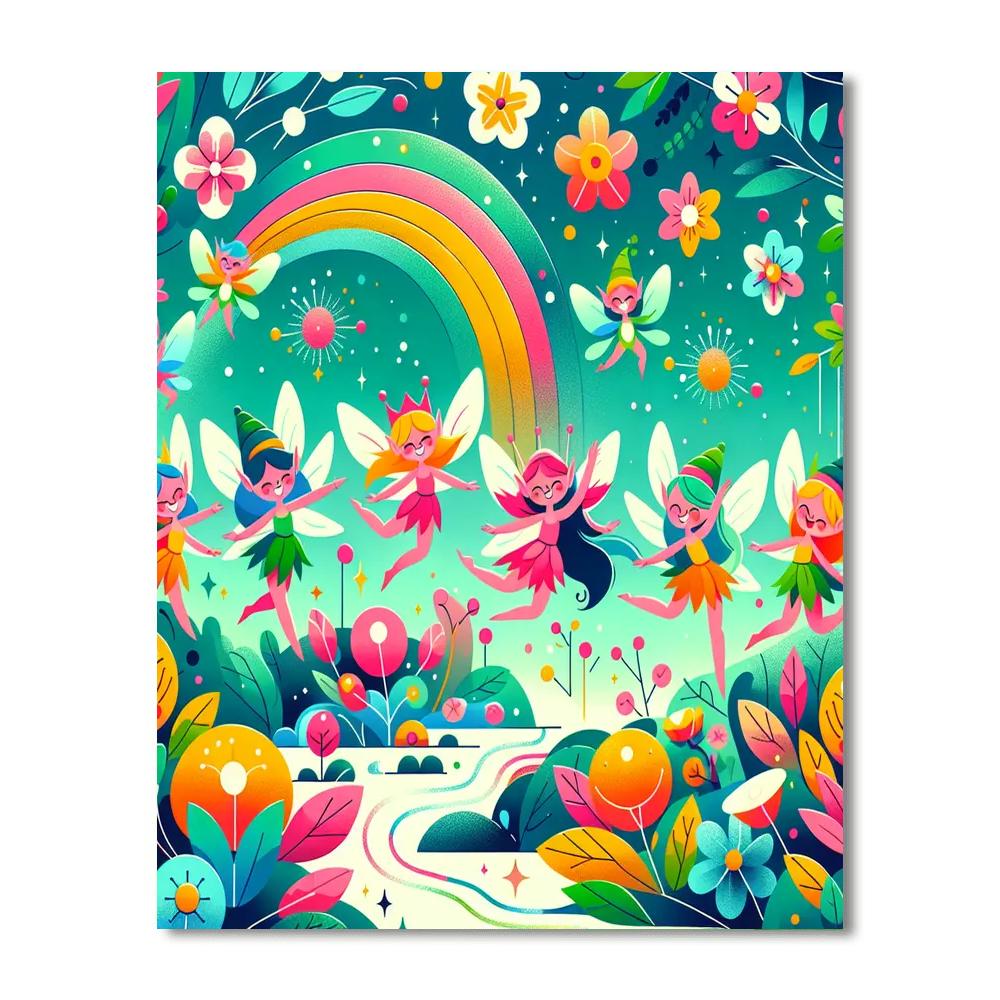 Playful Pixie Paradise Paint By Numbers Art