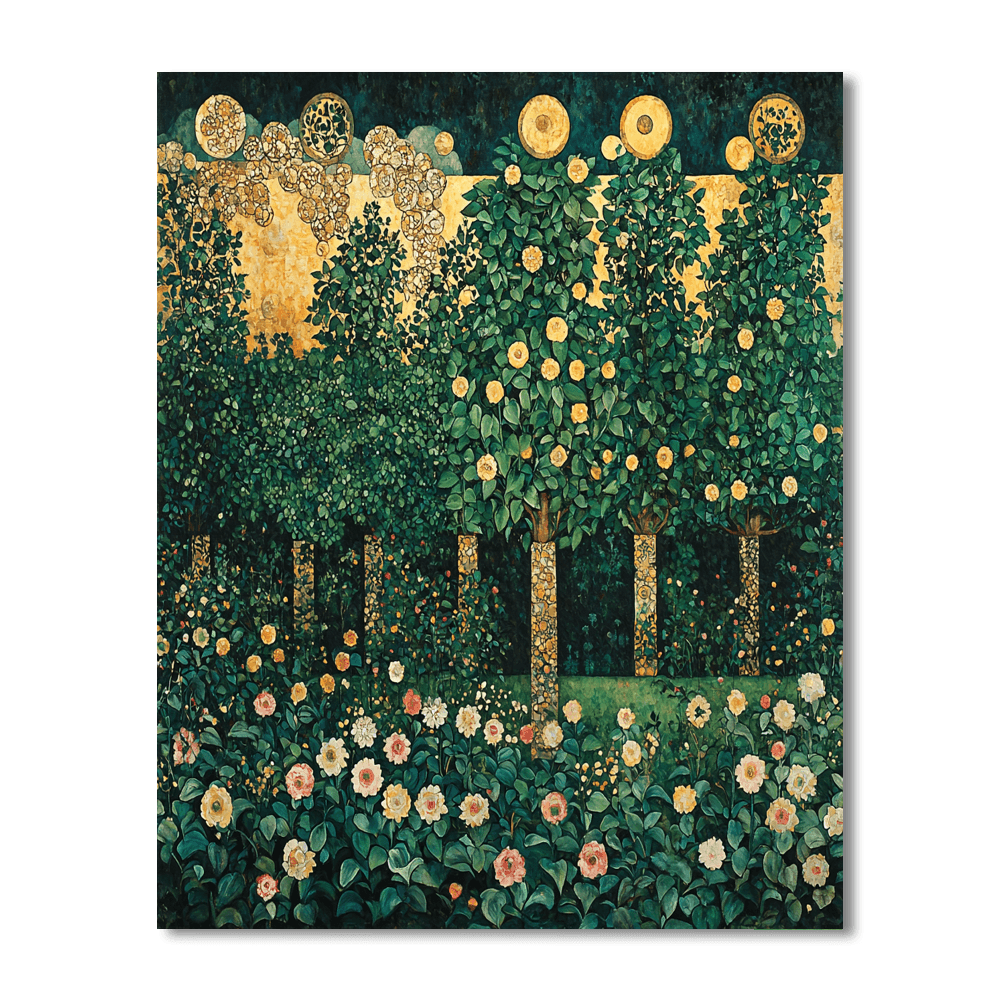 Klimt Inspired Golden Oasis  Paint By Number