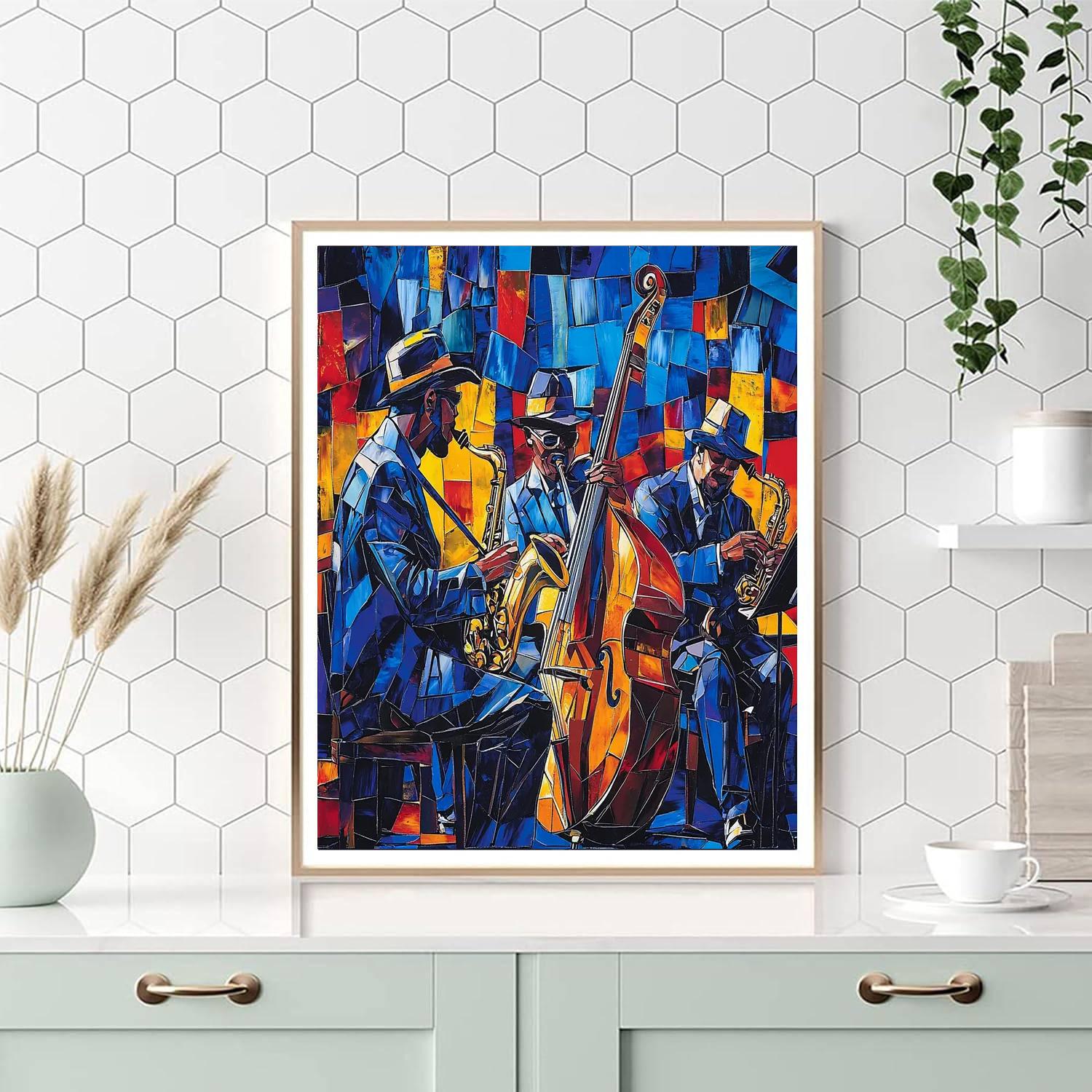 Romare Bearden Inspired Joyful Jazz  Number Painting